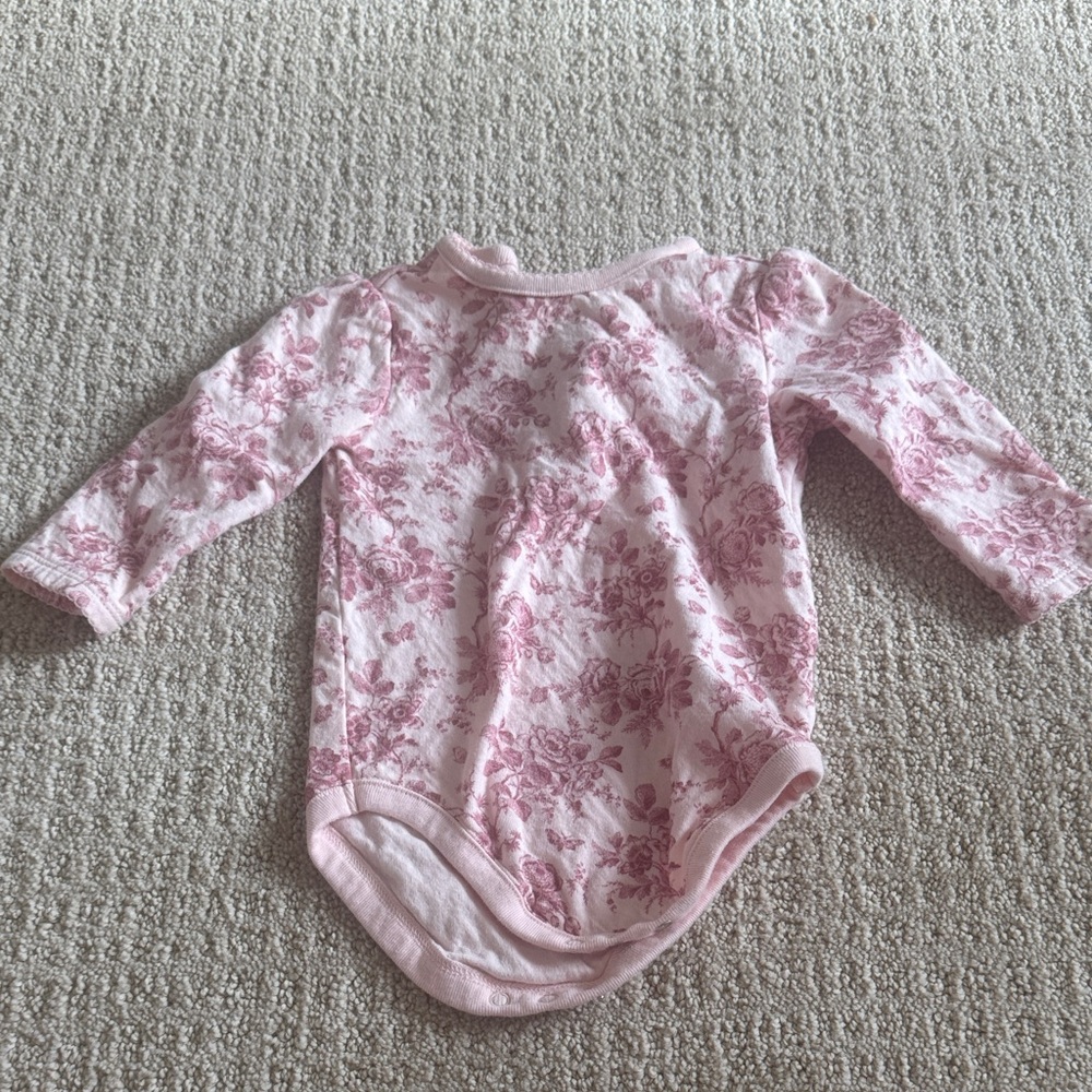 Janie and Jack Pink Floral Bodysuit
